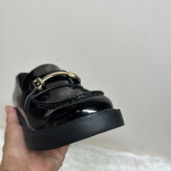 Madden Ambrosee Girl Black Loafers with Gold Accents - Picture 5 of 10